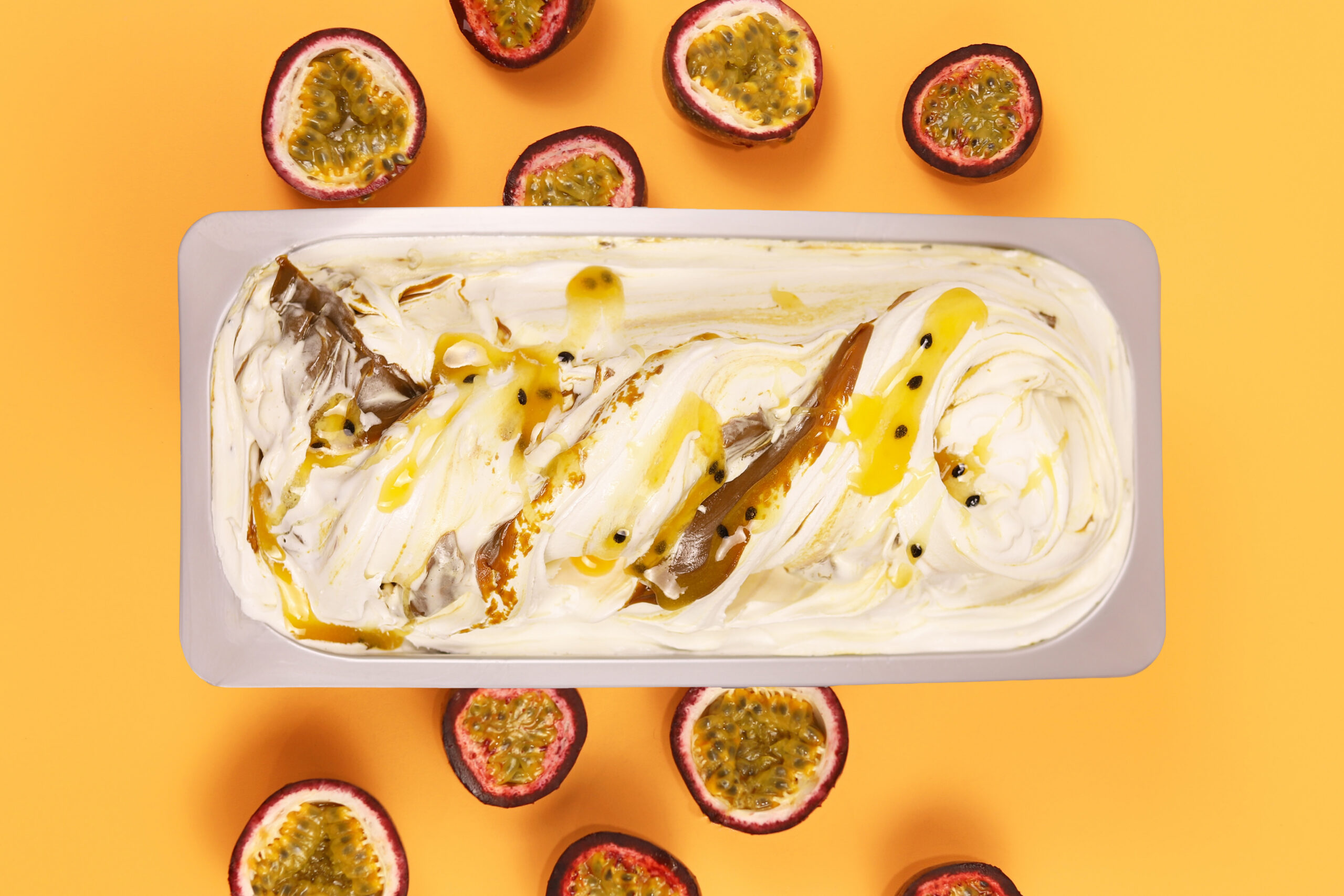 Passionfruit & Dulce De Leche Gelato